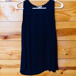 Navy Rolla Coster V-Neck Top